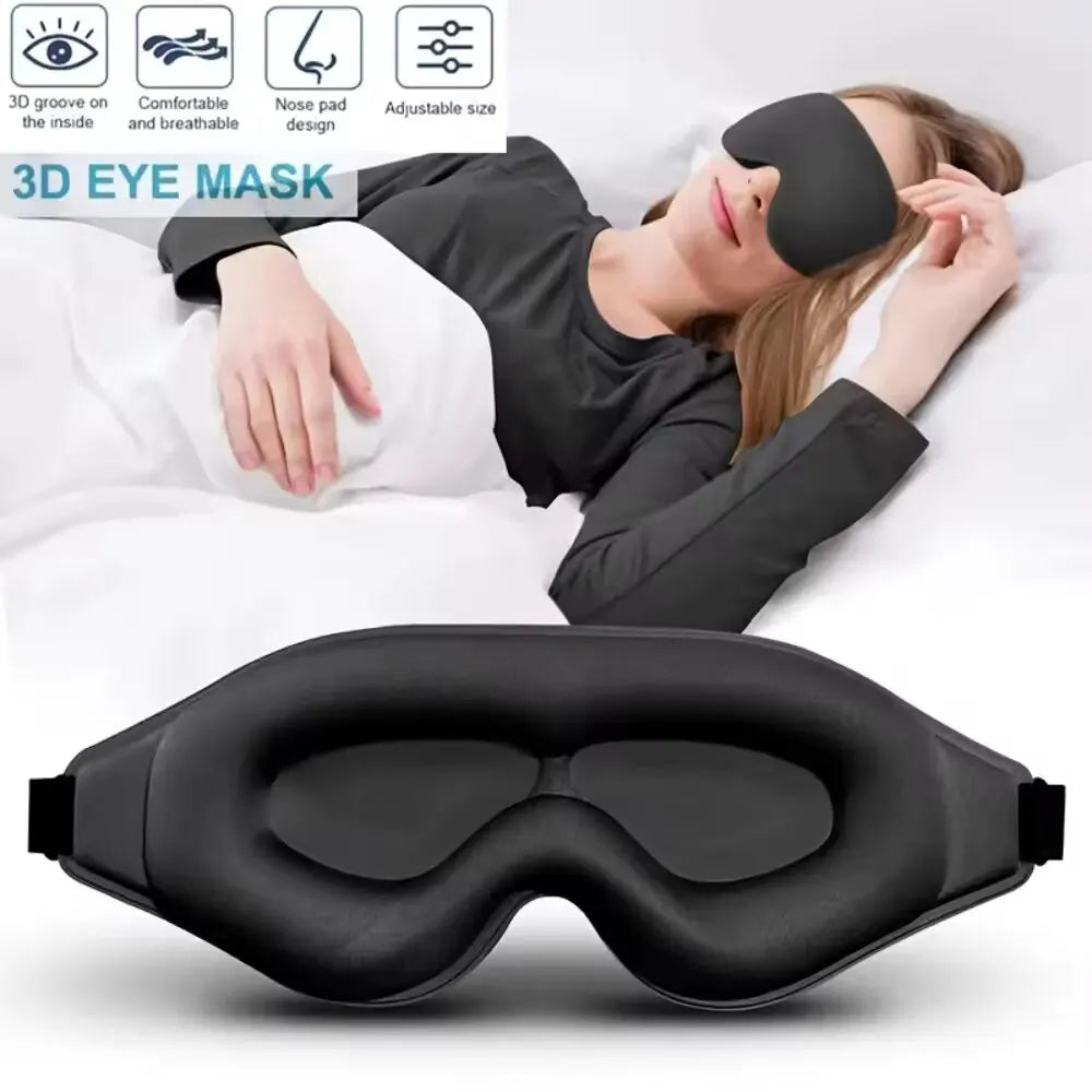 3D Eye Mask, Comfortable & Breathable Sleep Mask with Nose Pad,
