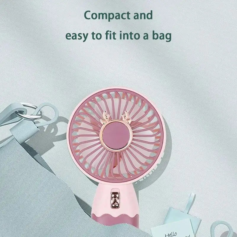 ∶2In1 Mini Electric Fan Outdoor Portable Handheld Usb Rechargeable