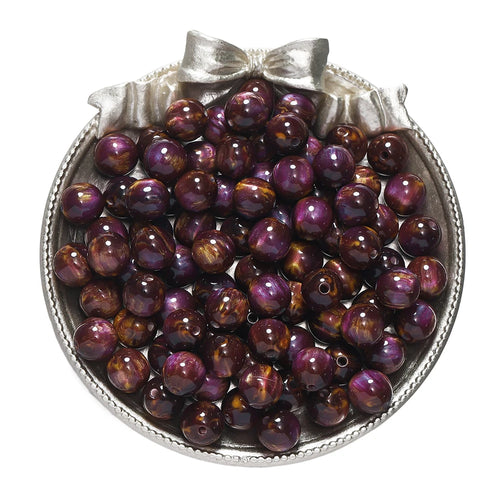 20-50pcs/lot Glitter Mitation Cat Eye Round Resin Bead Loose Beads for