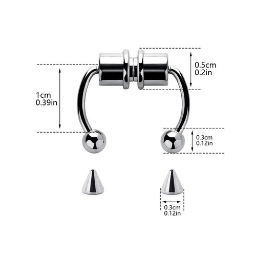 1/4pcs Women's Fake Nose Rings - Magnetic Stainless Steel Septum