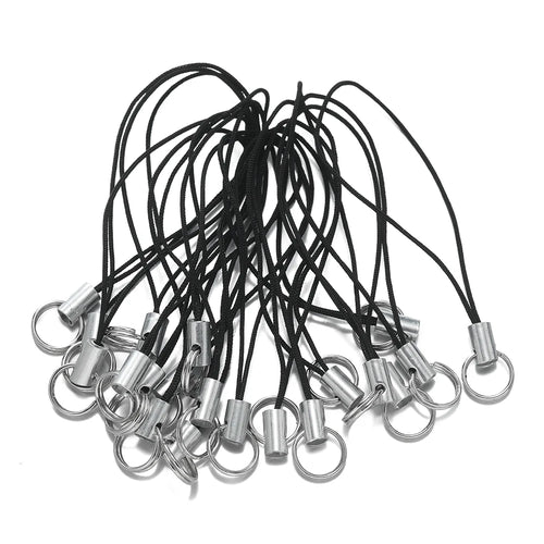 20/50Pcs Polyester Cord with Double Jump Ring Lanyard Rope for