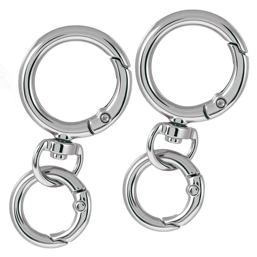 2/5/10 Sets Round Spring Snap Carabiner Clip O Rings Swivel Trigger