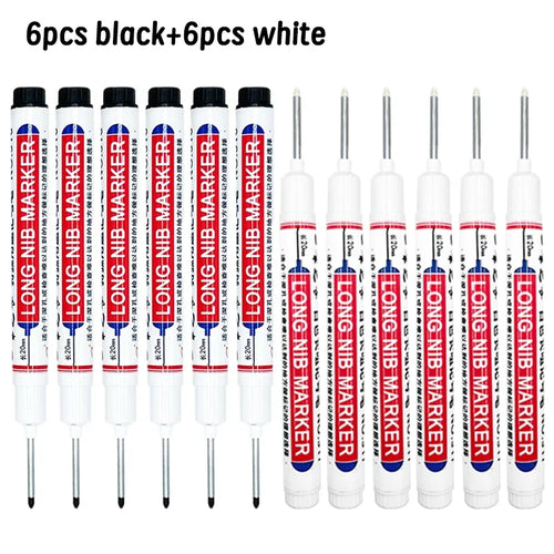 4/12 Pcs Waterproof Long Head Markers Deep Hole Marker Pen for Metal