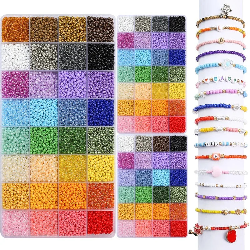 About 5200Pcs24 Grid Rice Bead Box Handmade DIY Jewelry Bracelet