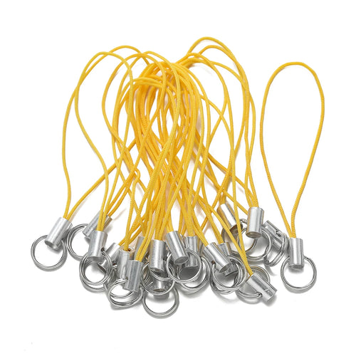20/50Pcs Polyester Cord with Double Jump Ring Lanyard Rope for