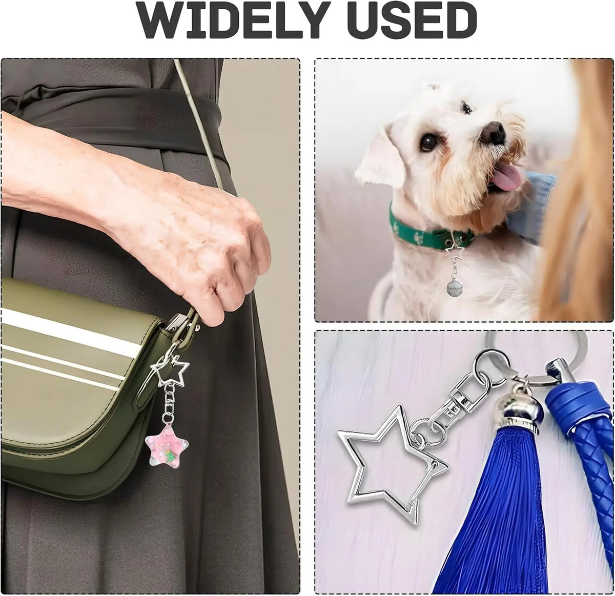 5/15/25/50 Sets Star Shaped Snap Keychain Lobster Claw Clasp with