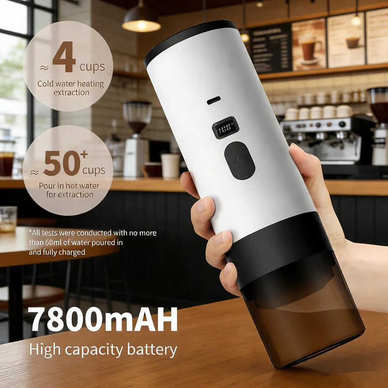 Portable 3-in-1 Wireless Electric Espresso Coffee Machine for Car Home