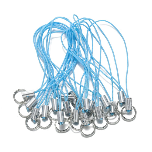 20/50Pcs Polyester Cord with Double Jump Ring Lanyard Rope for