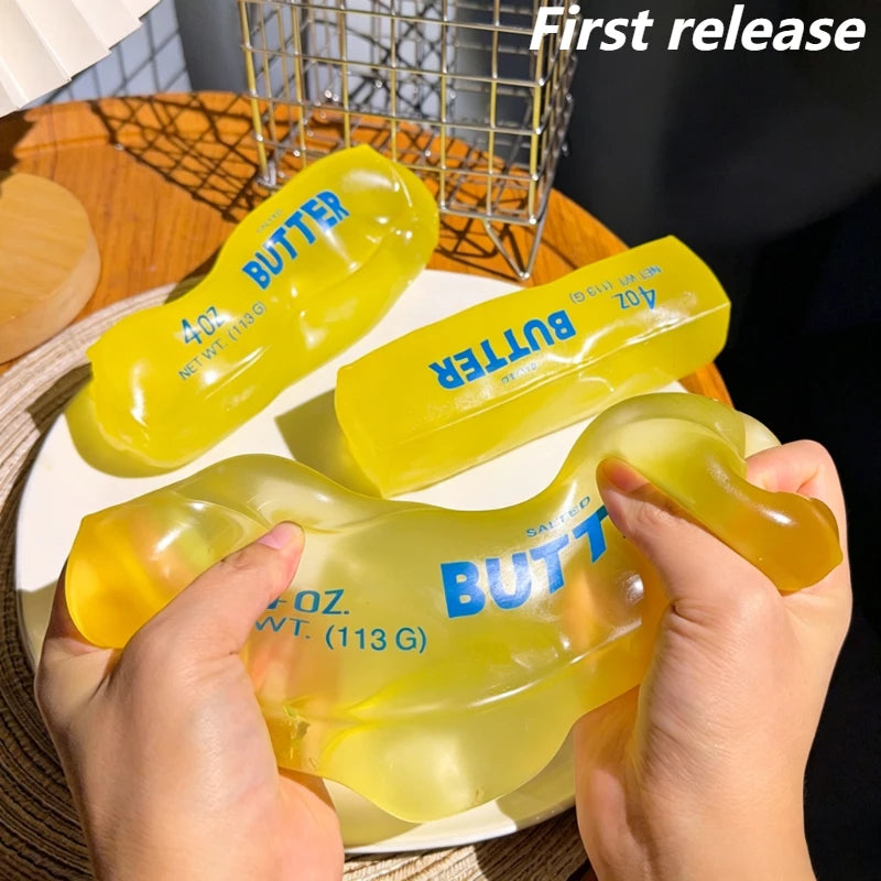 New Squishy Simulated Butter Squeeze Toy Soft Stress Relief Slow