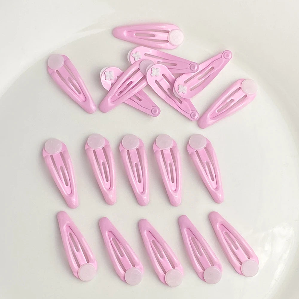 3cm Metal Snap BB Hair Clips with Glue Pad Diy Side Barrettes Mini