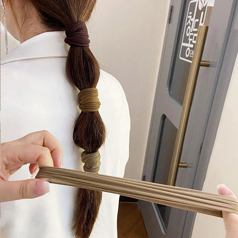 4 Set Solid Widen Thicken Hair Band Ropes Women Ponytail Holder Hair