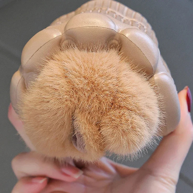 Capybara Winter Cotton Slippers Women New Fluffy Furry Cartoon House