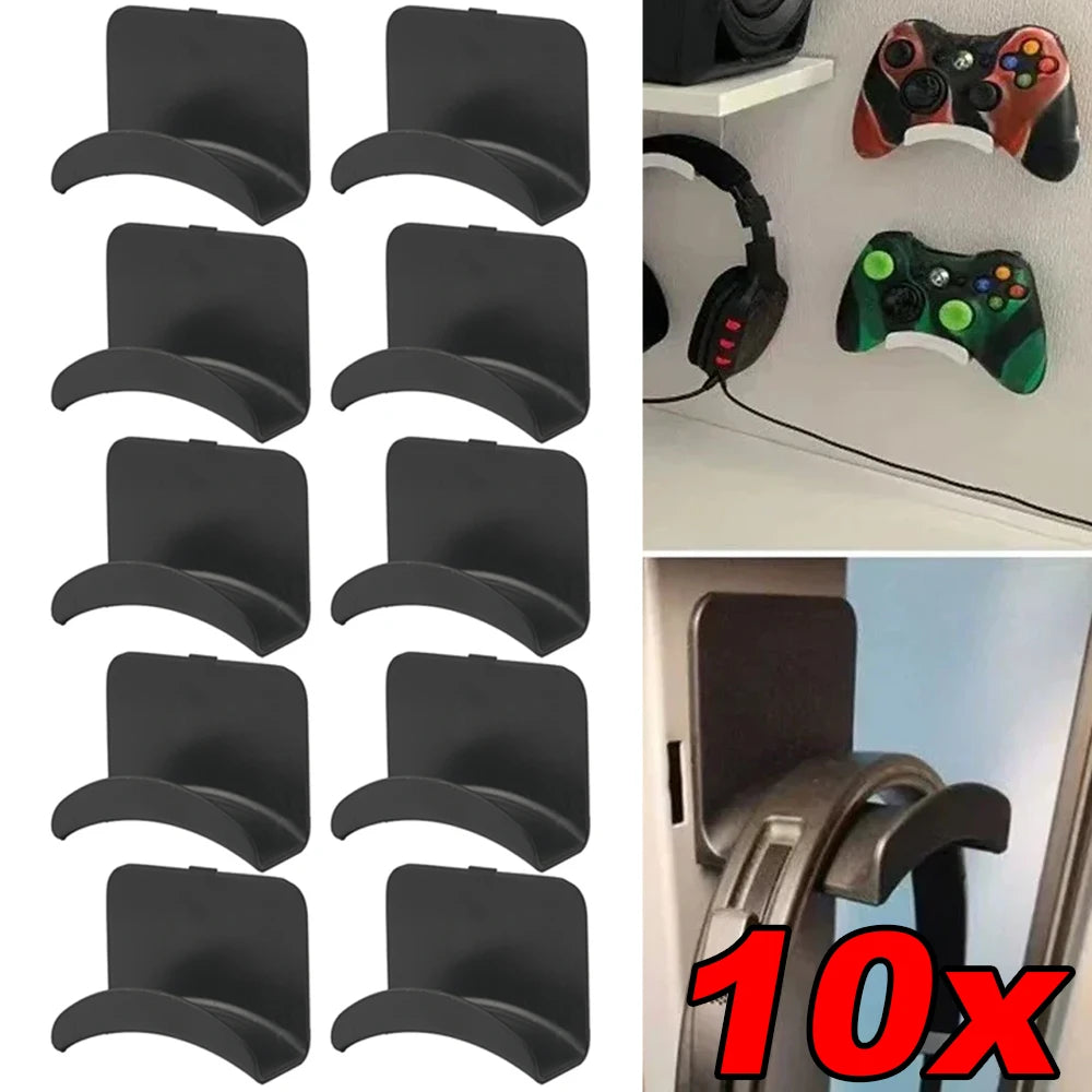 1-10PCS Wall Mount Headphone Stand Adhensive Plastic Under Desk