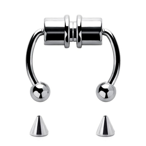 1/4pcs Women's Fake Nose Rings - Magnetic Stainless Steel Septum