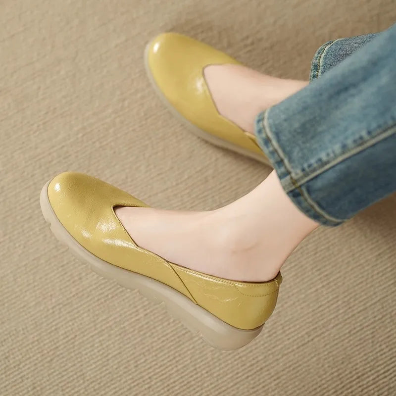 2025 French-style Shallow-mouthed Women's Single Shoes, Round-toed