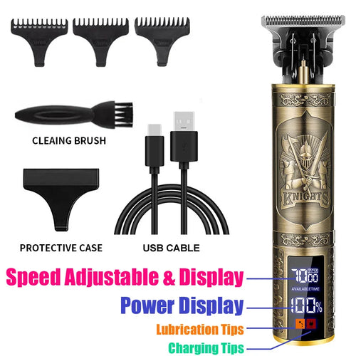 2026 T9 Vintage Hair Clipper Cordless Electric USB Fast Charging