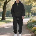 New Men's Winter Thick Fleece-Lined Casual Sports Suit - Loose Fit