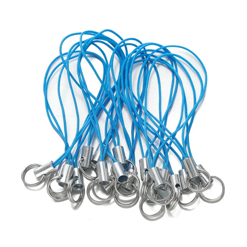 20/50Pcs Polyester Cord with Double Jump Ring Lanyard Rope for