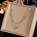 XIYANIKE 316L Stainless Steel Necklace Eye Double Chain Accessories