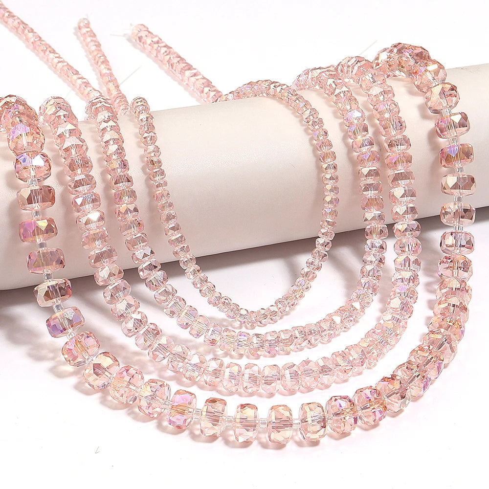 4/6/8mm Wheel Shape Austrian Crystal Glass Beads Flat Round Glass