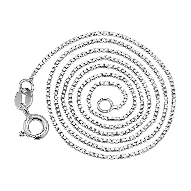 wholesale 925 Sterling Silver 0.8mm Box Chain Necklace for Women Girls