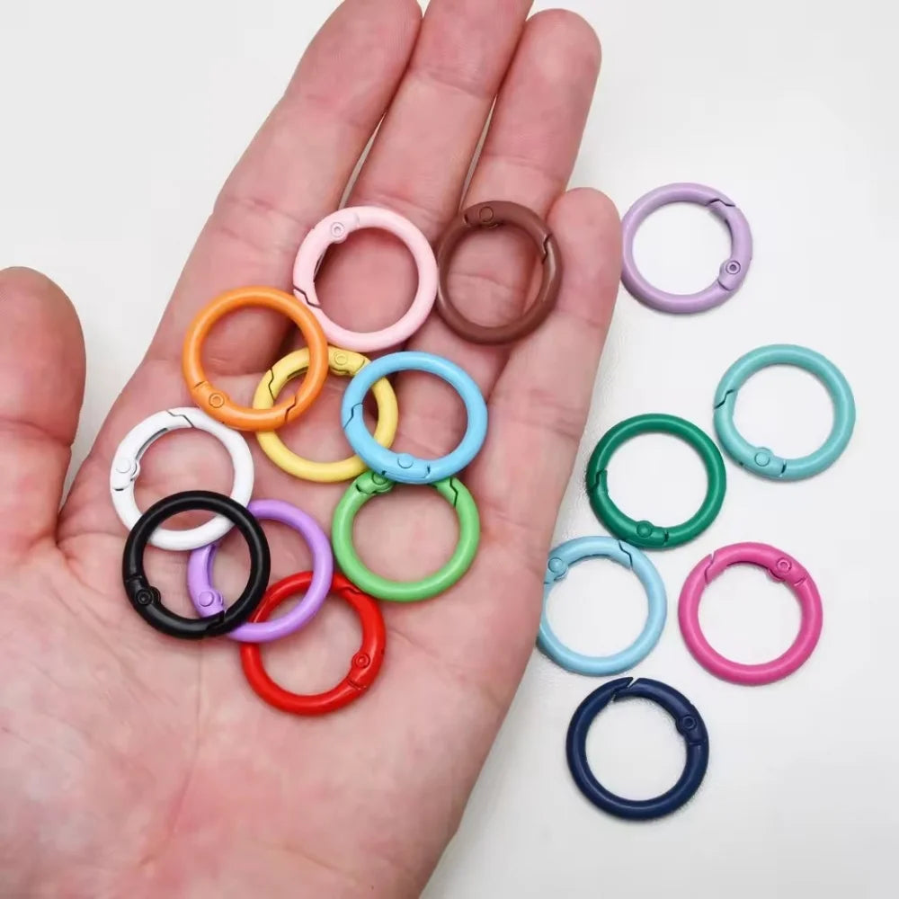 10Pcs 24mm Alloy Trigger Round Snap Buckle Spring Keyring Buckle Snap