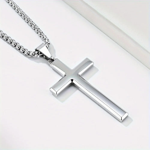 1PC Stainless Steel Minimalism Christian Prayer Necklace for Boys