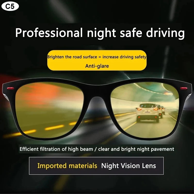 Night Vision Glasses PC Frame Polarized Sunglasses Men Outdoor Sport