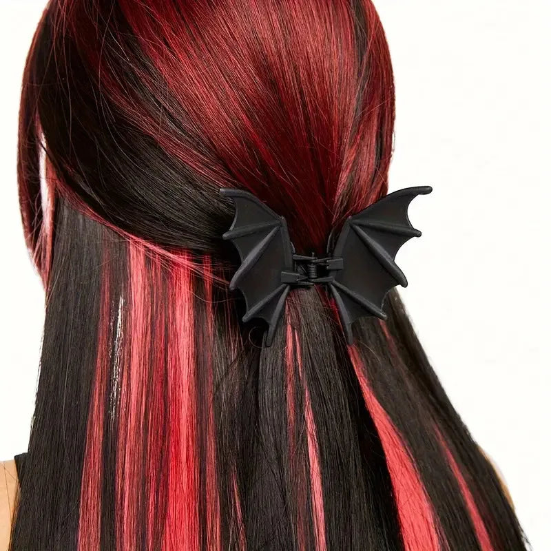 Gothic Bat Hair Clip Halloween Matte Black Gothic Punk-Style Animal