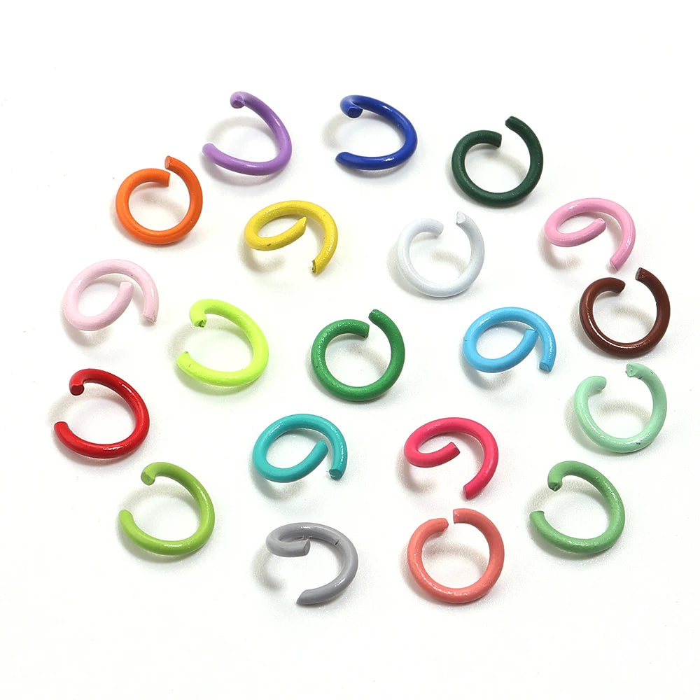 200pcs 8mm Open Jump Rings Colorful Metal Iron Split Single Rings