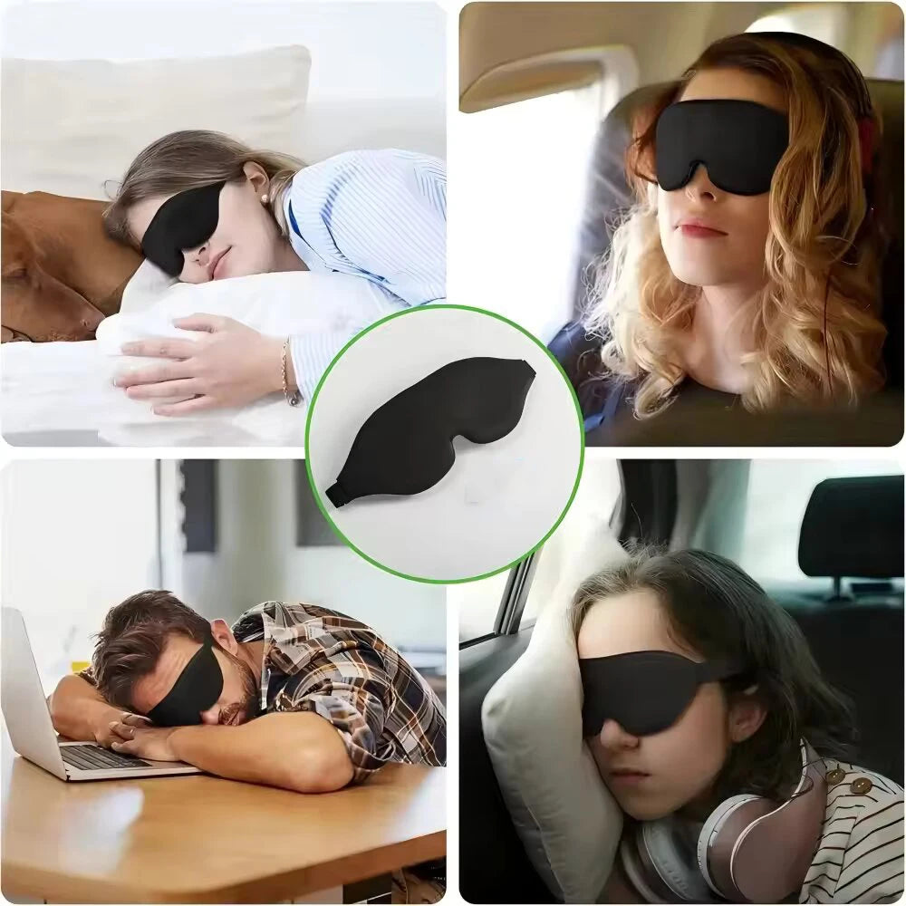 3D Eye Mask, Comfortable & Breathable Sleep Mask with Nose Pad,