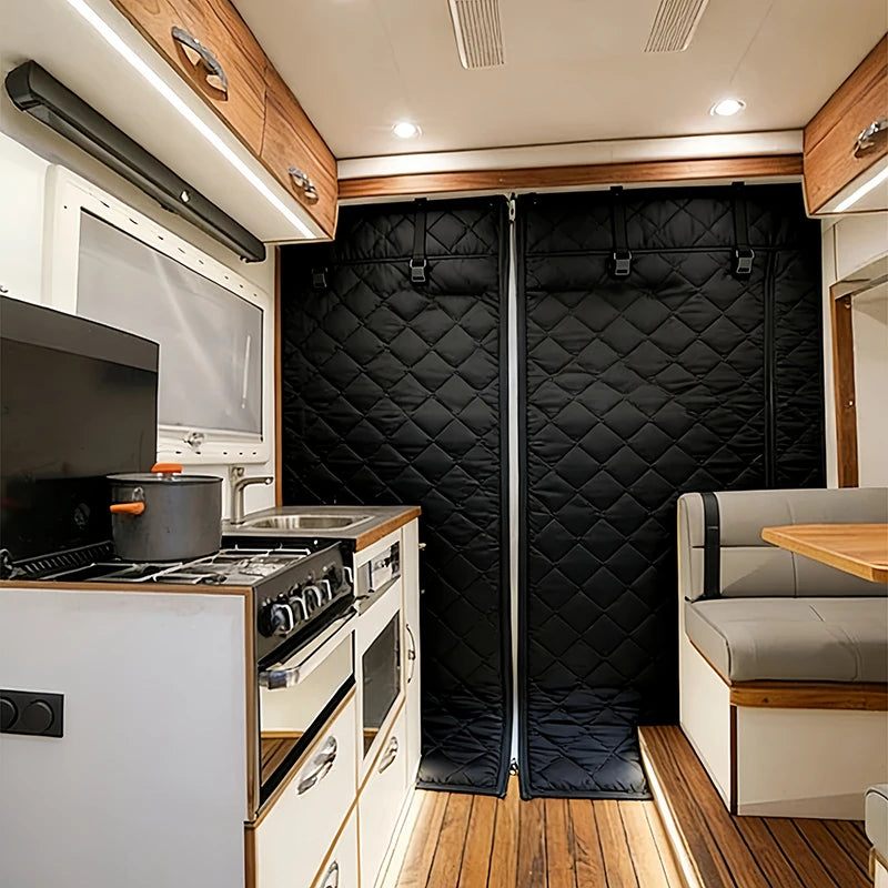 RV Quilted Blackout Thermal Cab Divider Partition Insulation Curtain