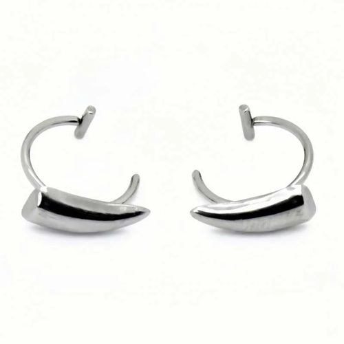 1pair Stainless Steel Personalised Sharp Teeth Fake Piercing Lip Ring