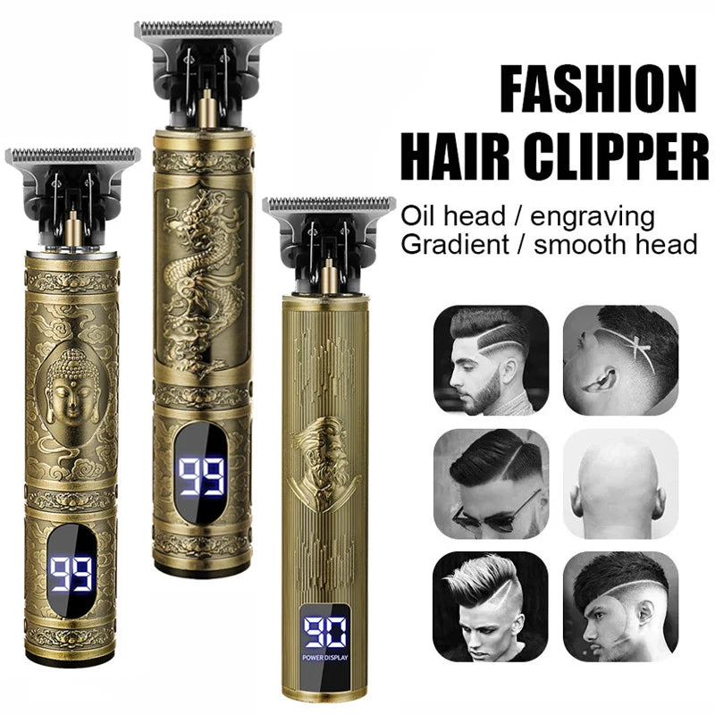 2026 T9 Vintage Hair Clipper Cordless Electric USB Fast Charging