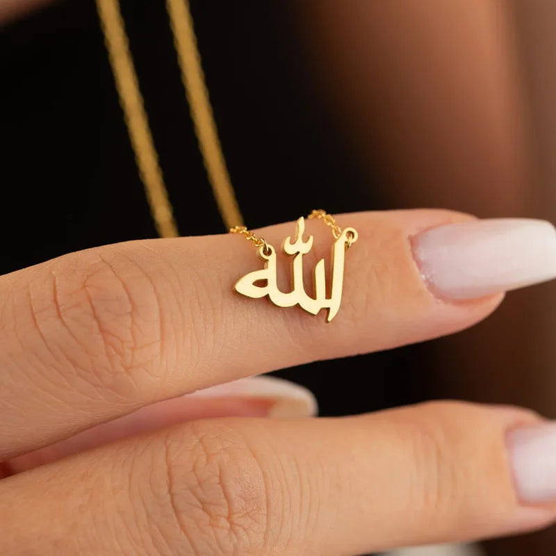 Fashion Letter God in Arabic Necklaces For Women Islamic Jewelry