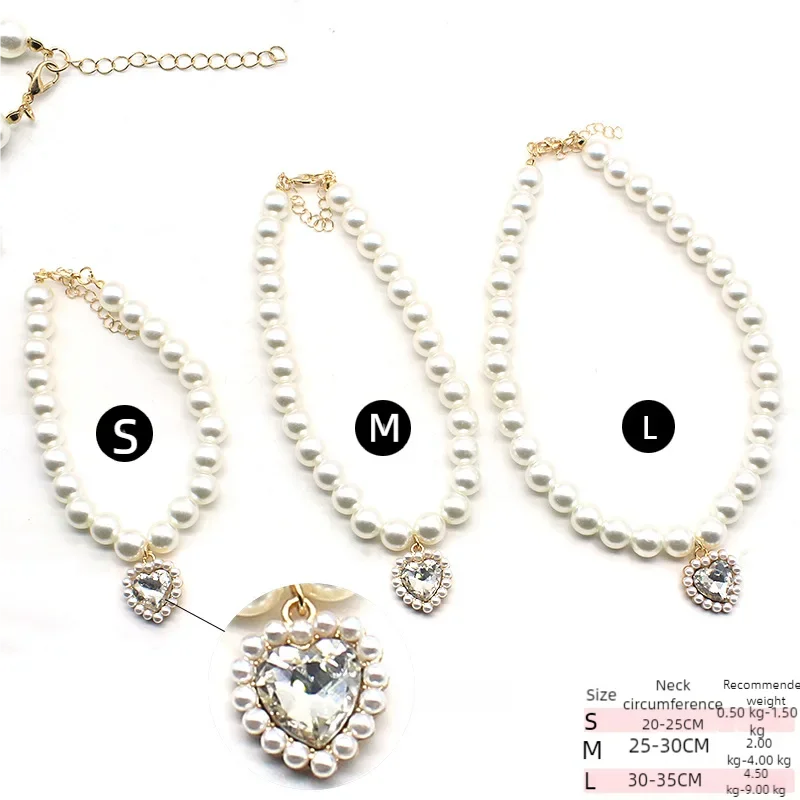Adjustable Pet Pearl Necklace Accessories for Cats Gotas Animals