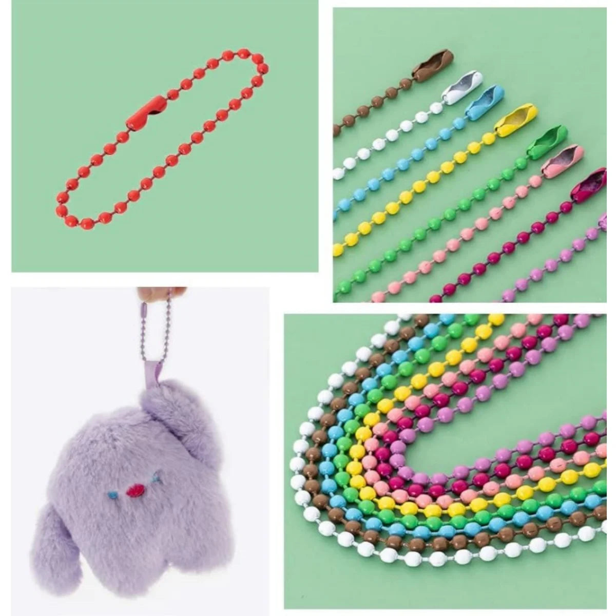 100PCS 12cm Bead Chains Fits Key Chain/Dolls/Label Hand Tag Connector