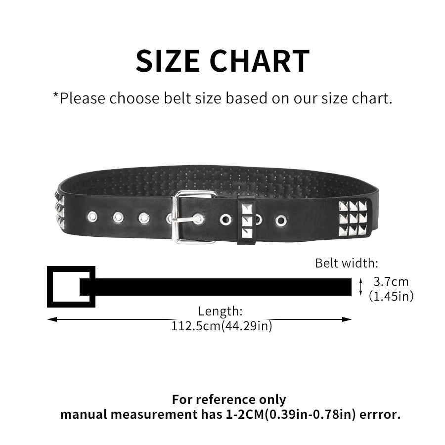 Trend Rivet Belt Heavy Metal Belt Men Women Punk Nightclub Rock Style