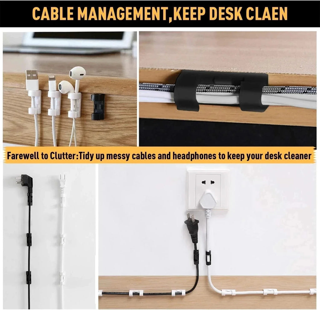 Cable Clips Organizer Drop Wire Holder Cord Management Self-Adhesive
