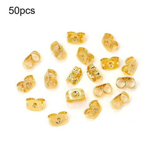100pcs Gold Stainless Steel 3-8mm Flat Head Stud Earrings DIY Round