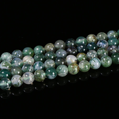Wholesale Natural Ice Grass Moss Agate Bead Round Loose Spacer Onyx