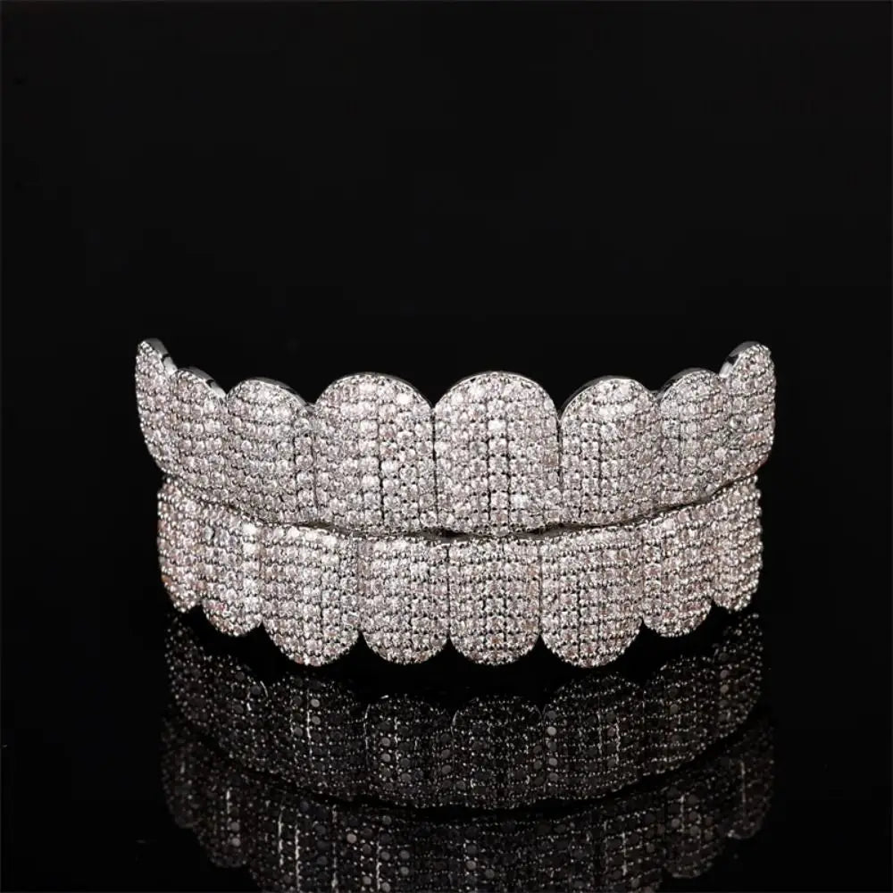 Hip Hop Teeth Grillz Set Top & Bottom Set Removable Design Hiphop