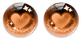 5pairs/lot Round Brown Heart Eyes Pupils Photo Glass Cabochon Cartoon
