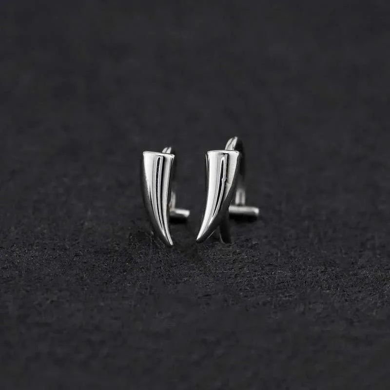 1pair Stainless Steel Personalised Sharp Teeth Fake Piercing Lip Ring