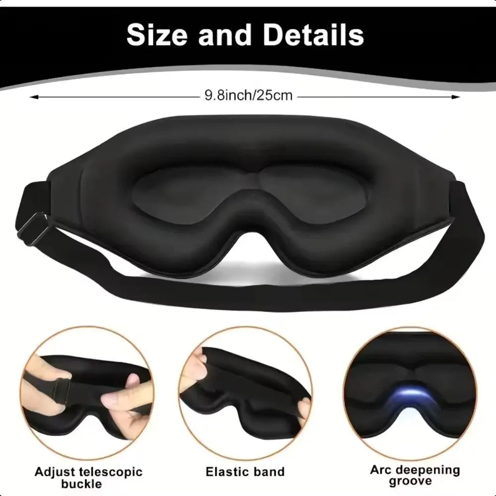 3D Eye Mask, Comfortable & Breathable Sleep Mask with Nose Pad,
