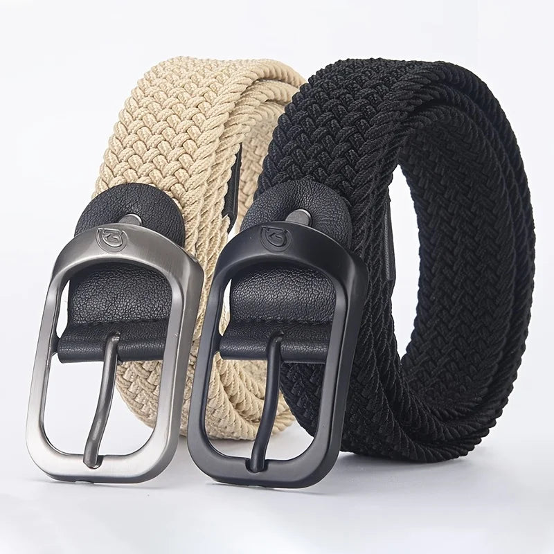 Men's Belt Casual Woven Elastic Belt Outdoor Sports Women's Belt