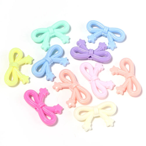 10pcs/lot Colorful Bow Acrylic Beads Sweet Bowknot Charms Loose Spacer
