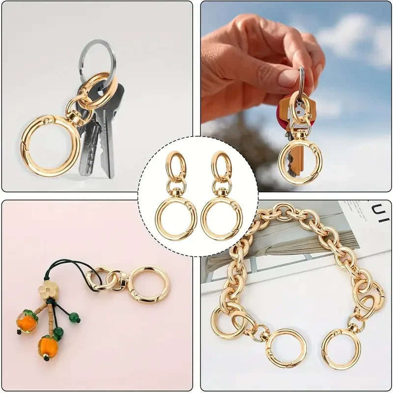 2/5/10 Sets Round Spring Snap Carabiner Clip O Rings Swivel Trigger