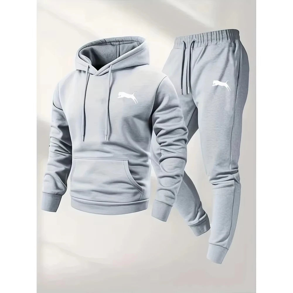2026 Hot Selling Men's Hooded Sweatshirt & Pants Set Casual Tracksuit