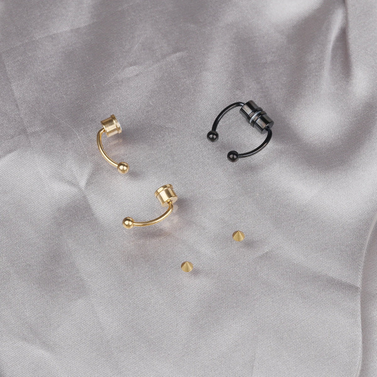 1/4pcs Women's Fake Nose Rings - Magnetic Stainless Steel Septum